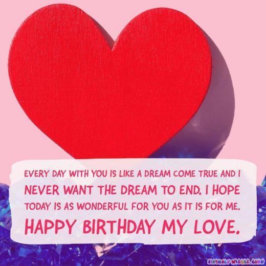 Birthday love message to wife