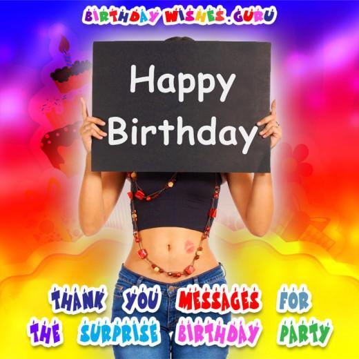 Surprise birthday party thank you note